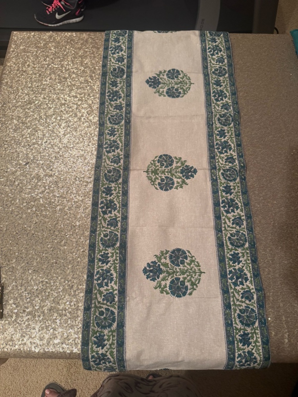 New Fab India Blue Table Runner - Home Dining